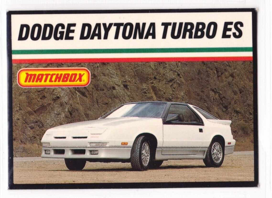Vintage Matchbox Trading Card Dodge Daytona Turbo ES (G-Body) c.1989