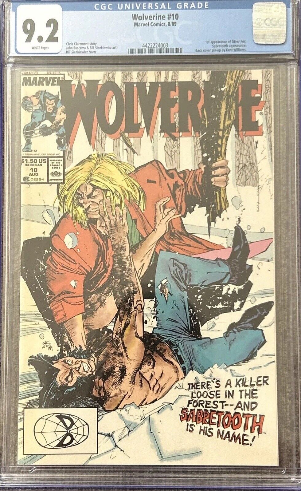 1989 #10 Wolverine Cgc 9.2 White Pages Fresh Slab🤩takin Offers👍