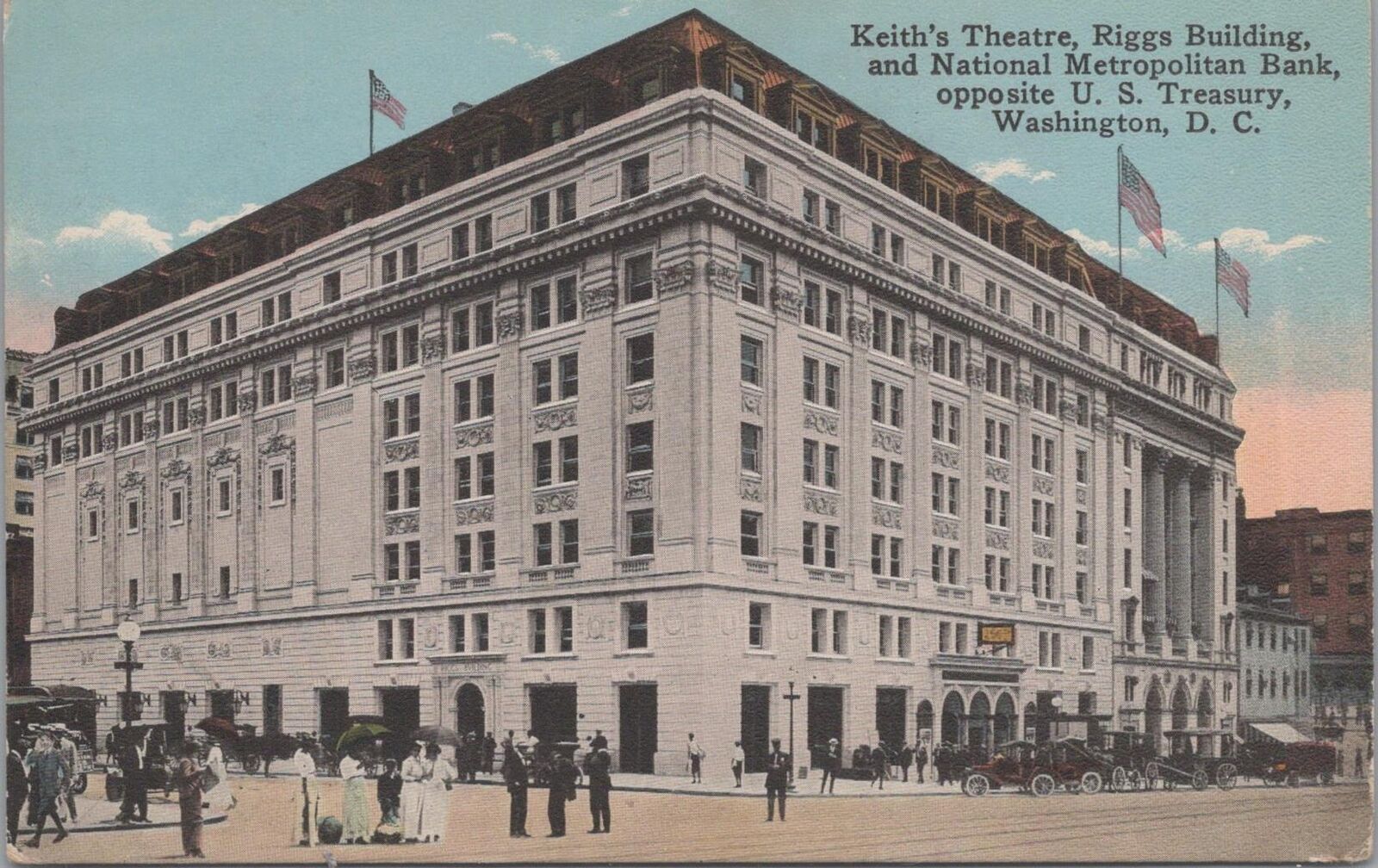 Postcard Keith\'s Theatre Riggs Building Washington DC 