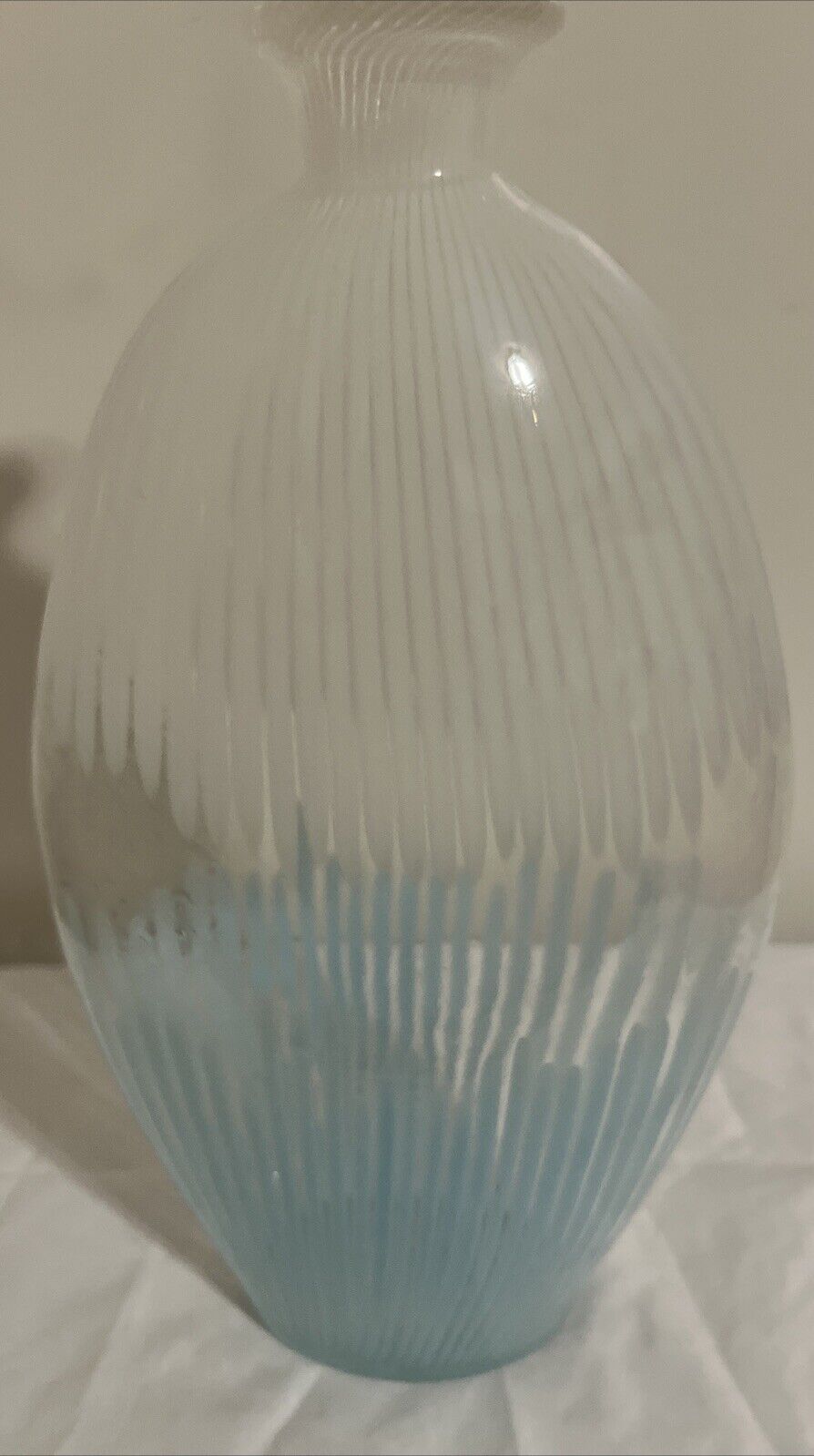 Vintage Tall Blue & White Vase 