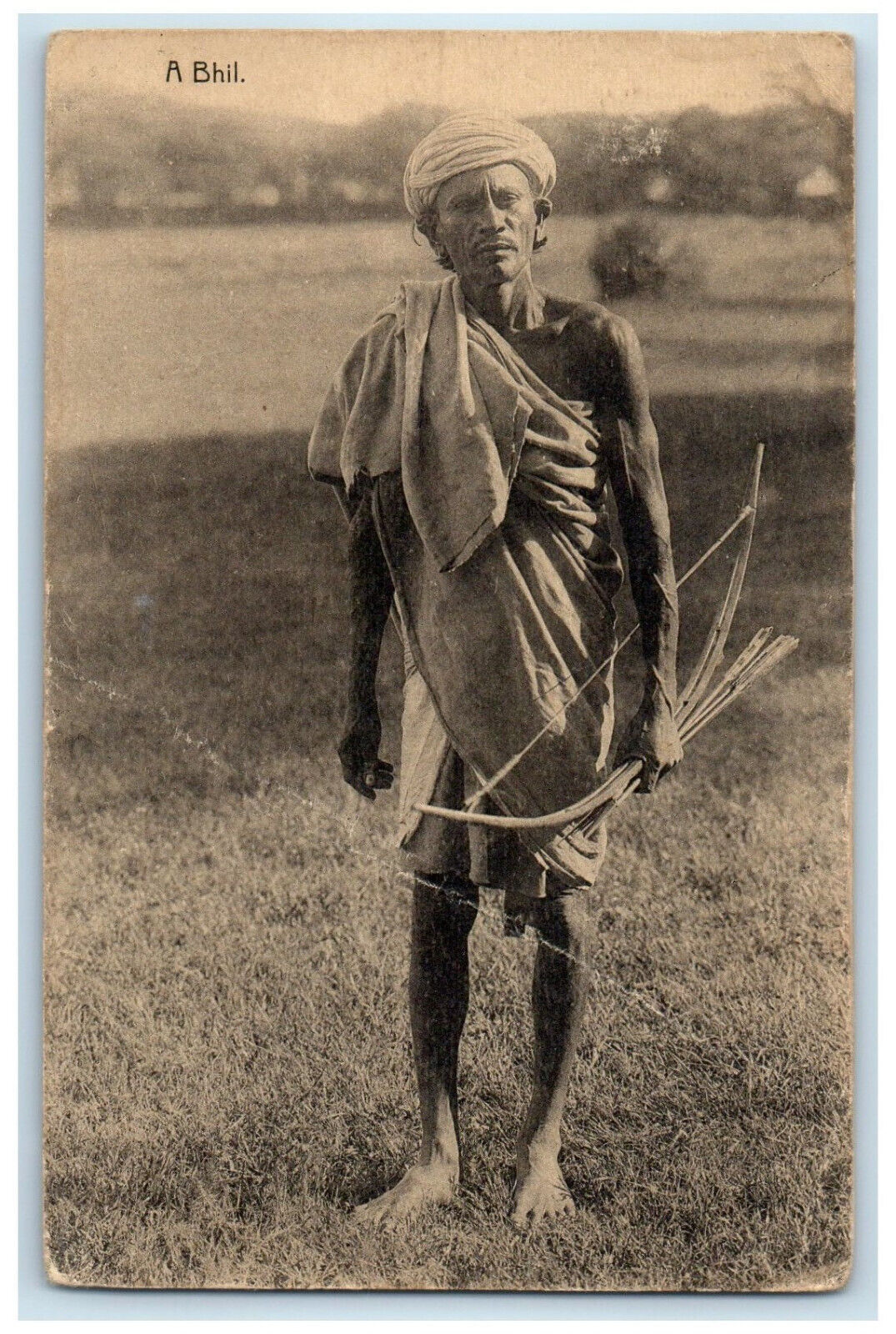 c1940's Arrow Bow Archer Man Taking Photo A. Bhil Mumbai India Unposted Postcard