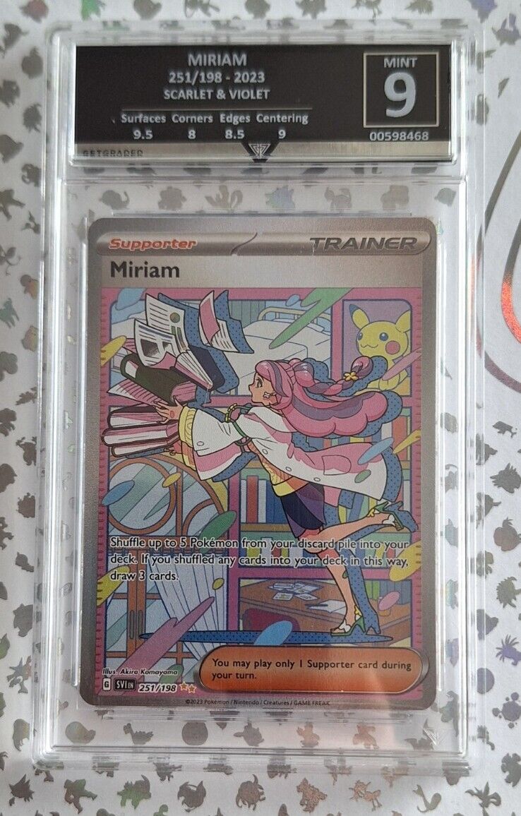 Miriam 251/198 - Special Illustration Rare Scarlet & Violet Pokemon Getgraded 9