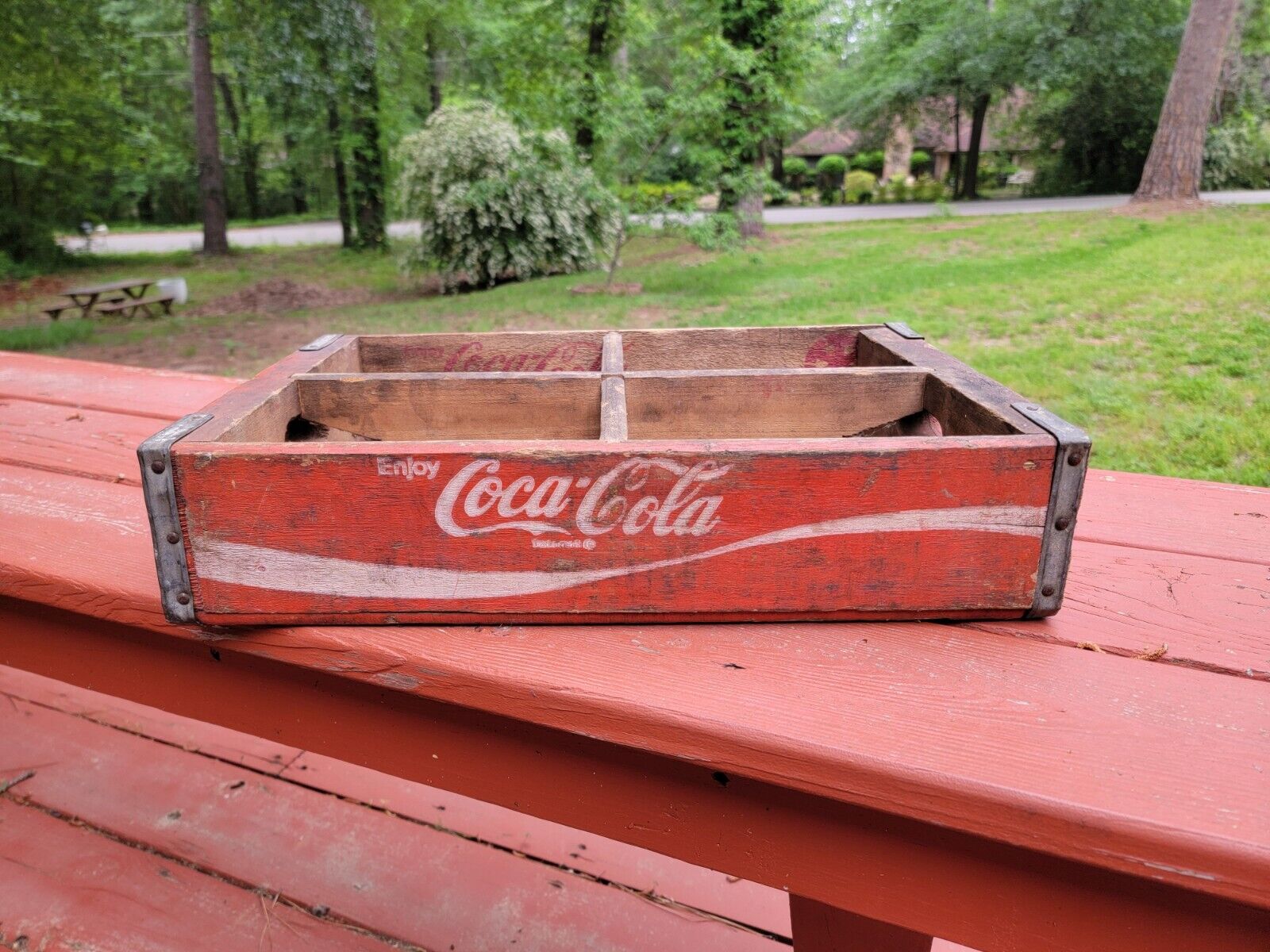 Vintage Enjoy COCA-COLA Bottle 1970s Lufkin TX Wooden Crate Temple Inland Diboll