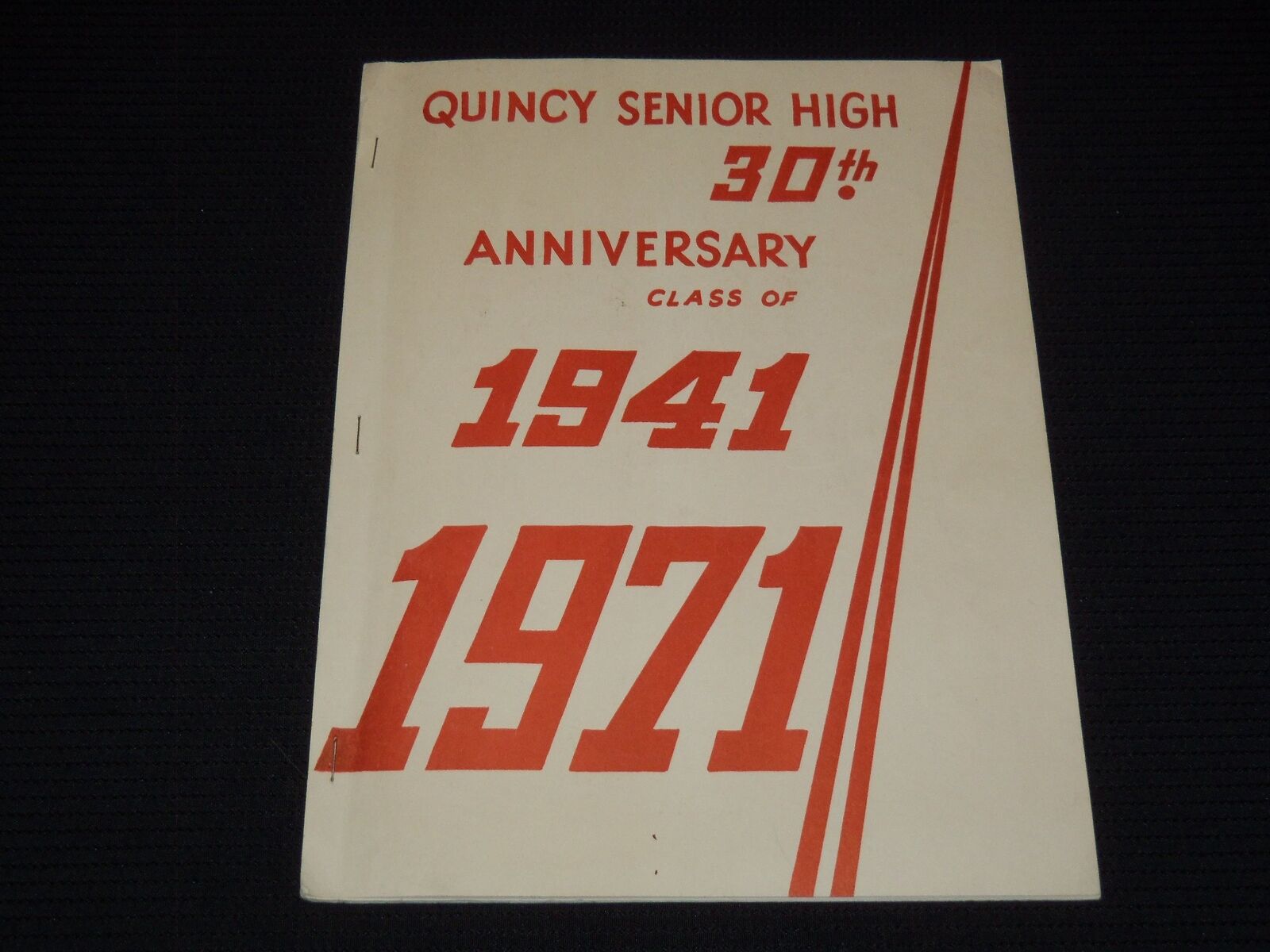 1971 JULY 3 QUINCY SENIOR HIGH SCHOOL 30TH ANNIVERSARY PROGRAM - J 8146