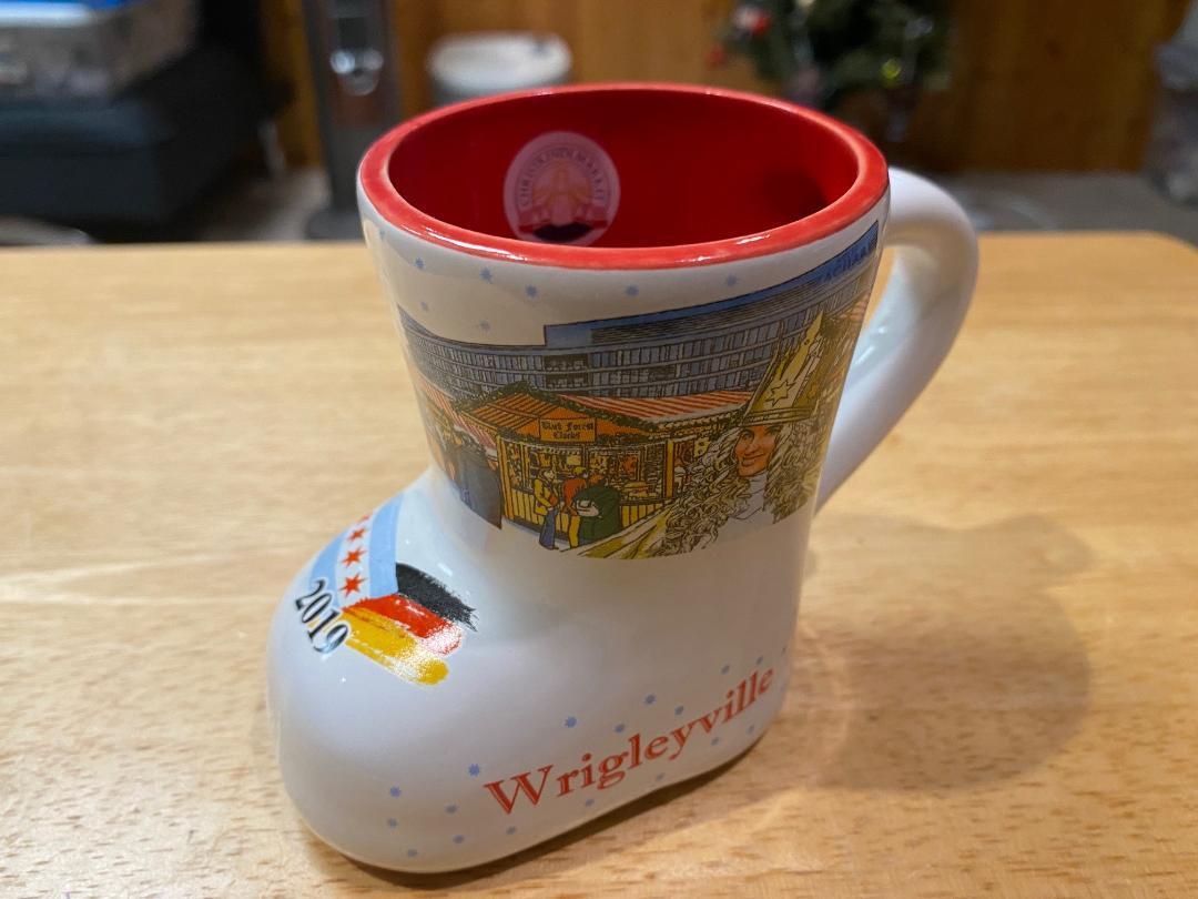 Christkindlmarket Wrigleyville White/Red Christmas German Market Boot Mug 2019