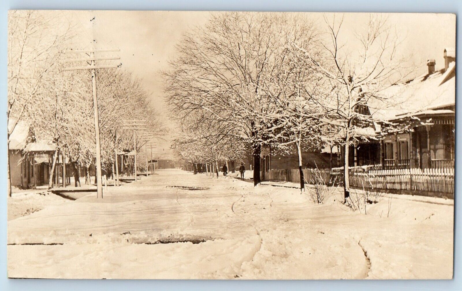 Bentonsport Iowa IA Postcard RPPC Photo Winter Scene Houses 1907 Posted Antique