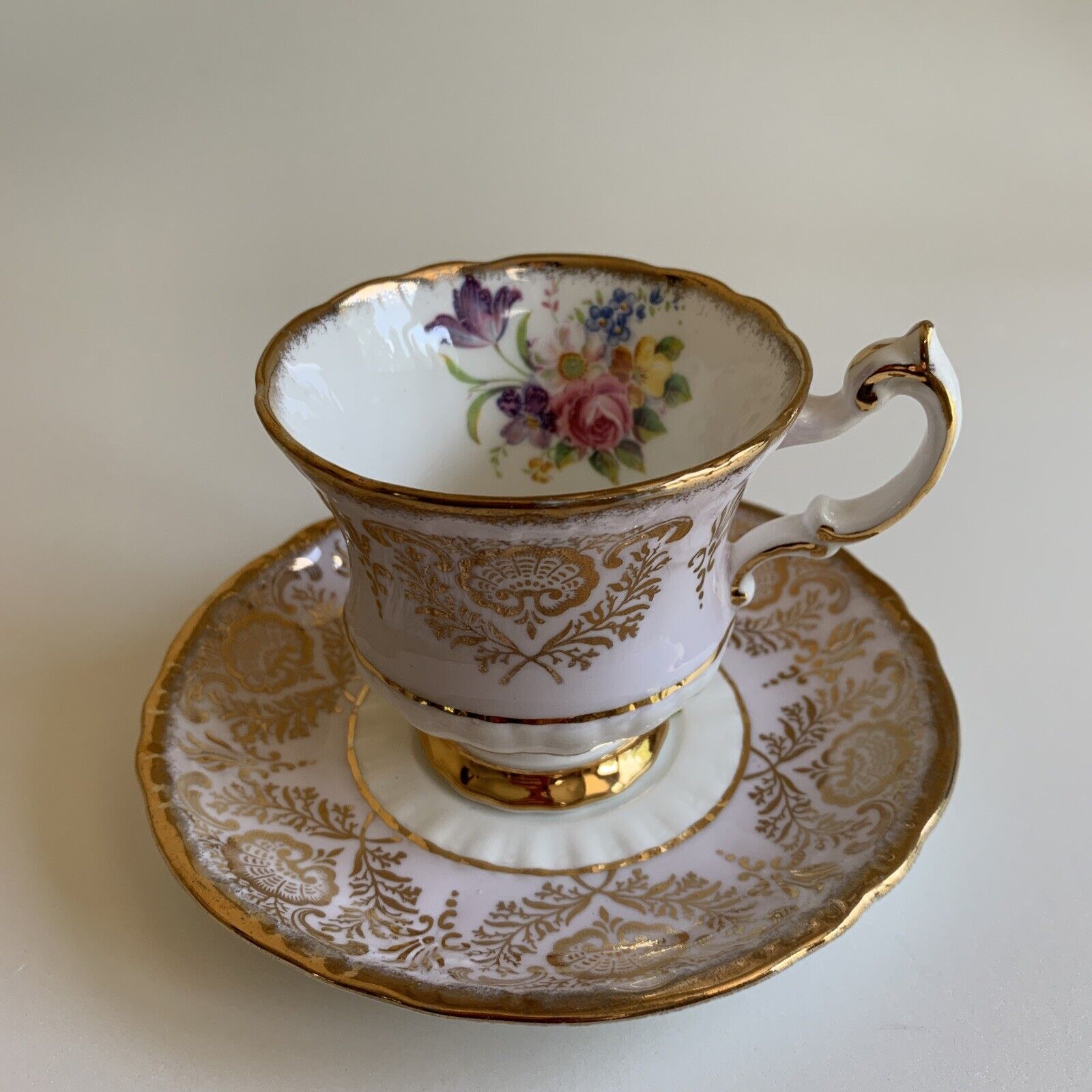 PARAGON By Appointment to Her Majesty the Queen Cup & Saucer; Lavender w/Flowers