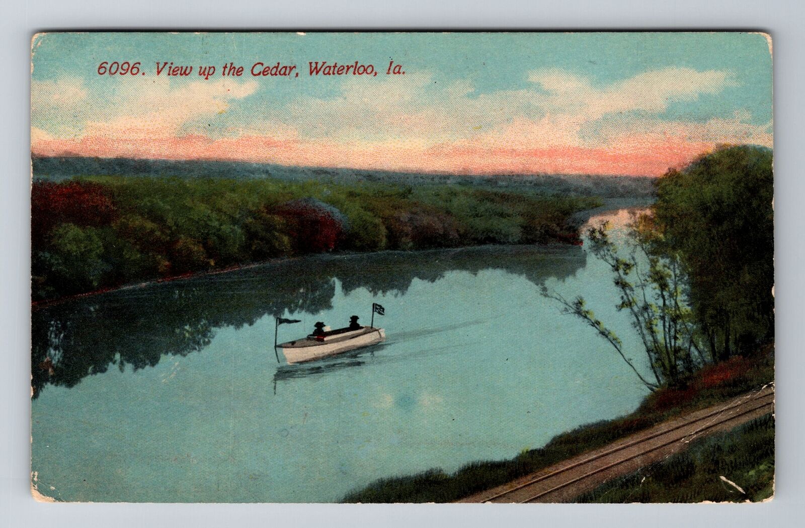 Waterloo IA-Iowa, Aerial Of Cedar View, Antique, Vintage c1917 Souvenir Postcard