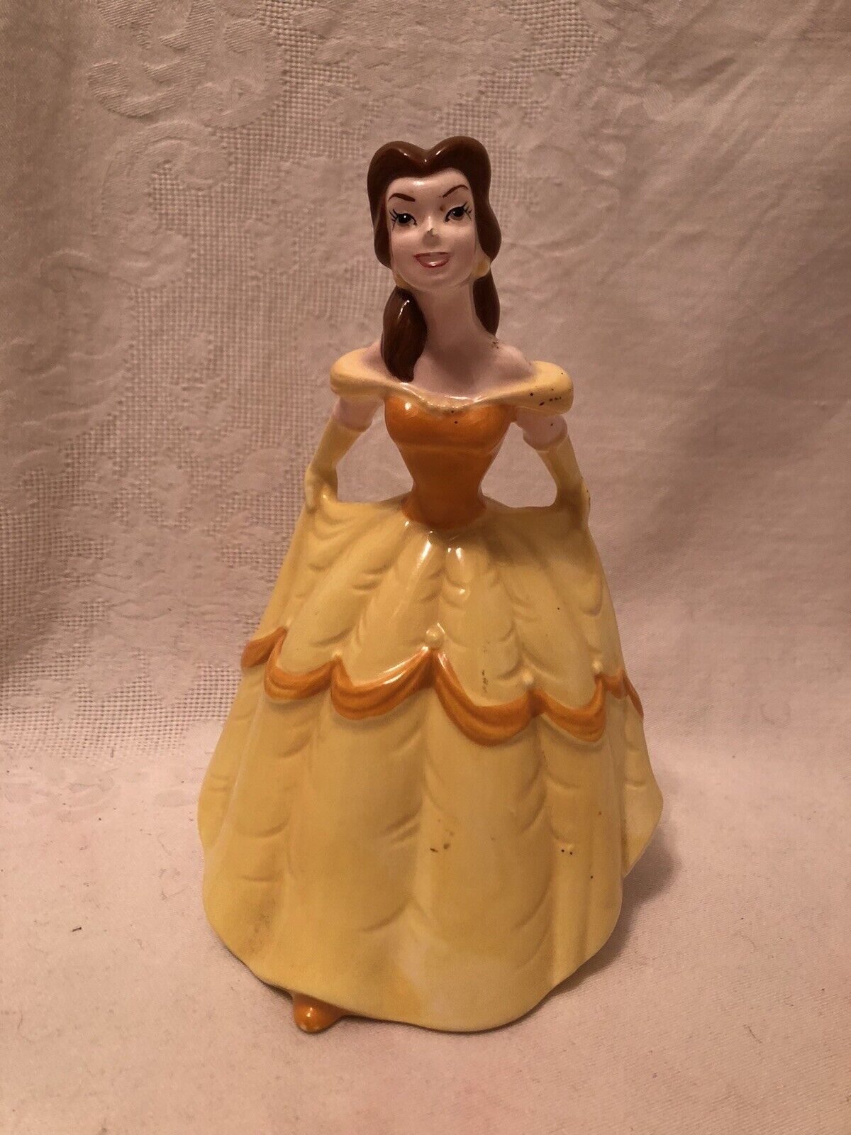 Vintage Disney Beauty And The Beast Belle Porcelain Figurine 6 in Preowned