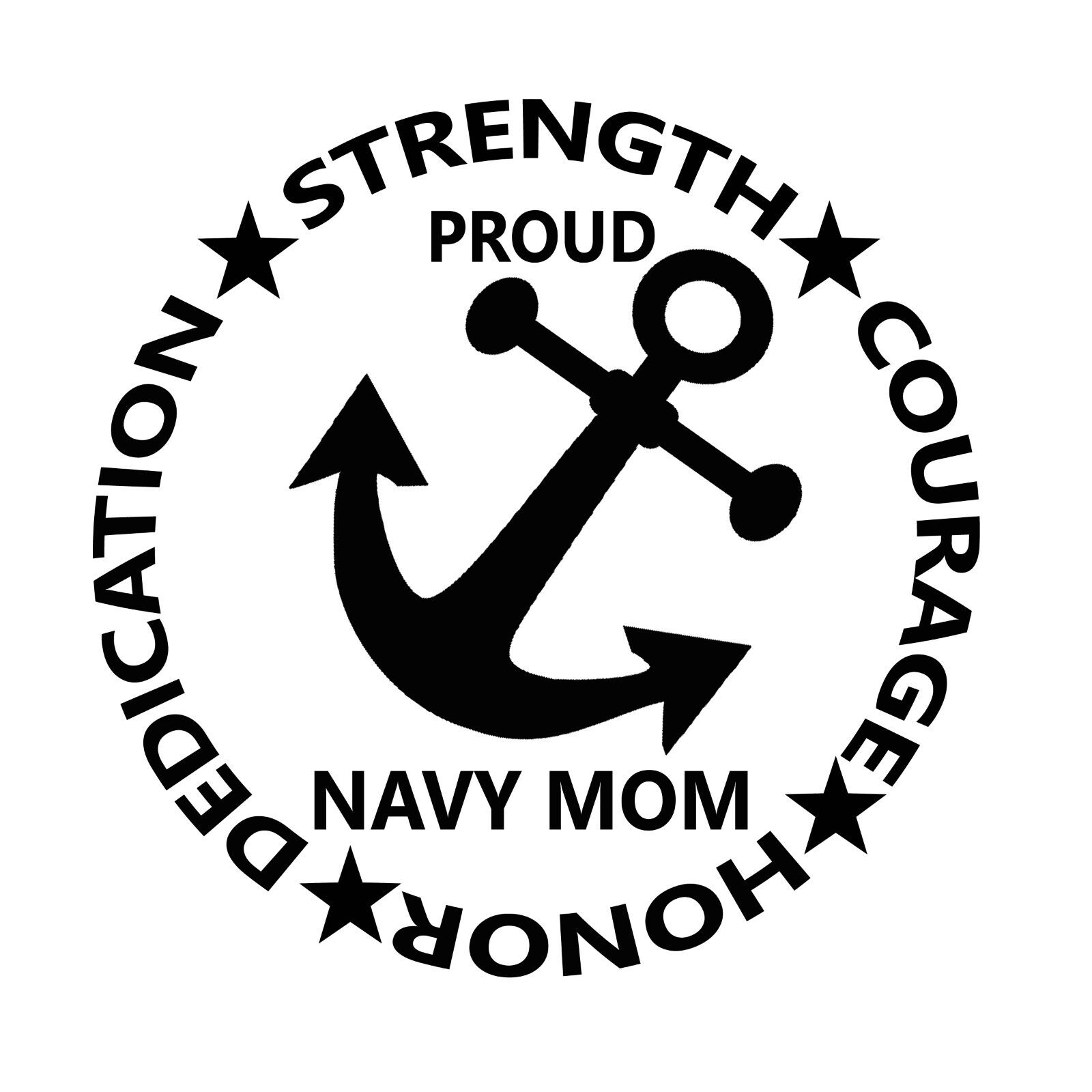 Proud Navy Mom Vinyl Decal American Military Soldier