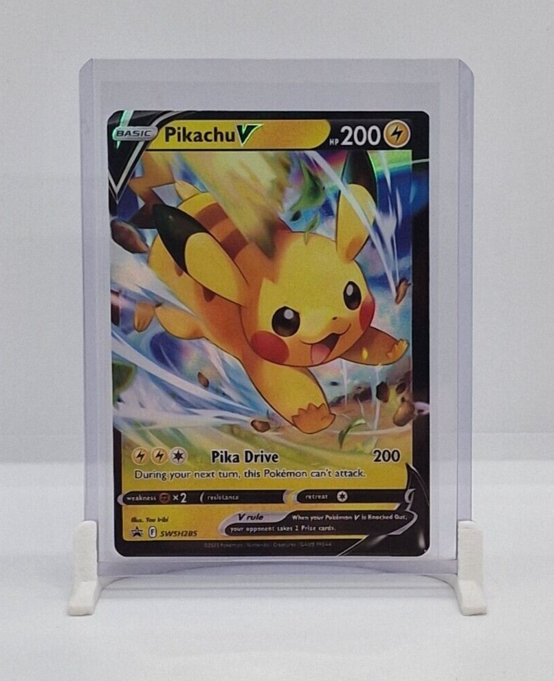Pikachu V Holo Shiny Pokemon TCG Card Black Star Promo SWSH285 2022 NEAR MINT