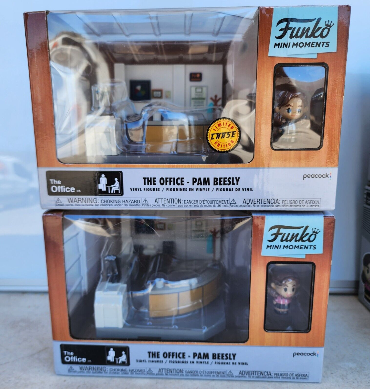 2X POP Funko TV: Mini Moments: The Office - Pam With Chase 57392 **READ**