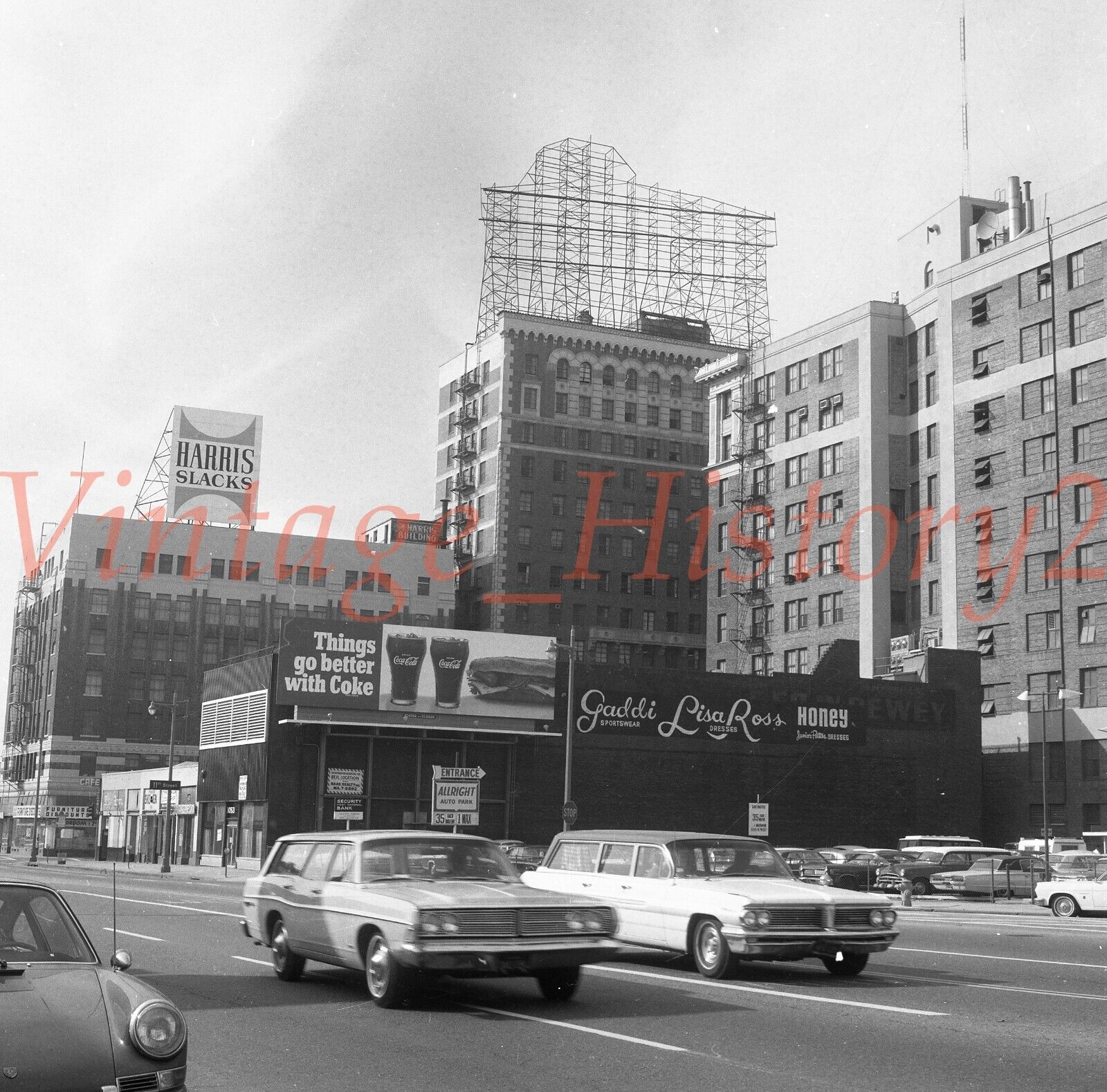 1968 LOS ANGELES Broadway & Main - 120mm Film Negative