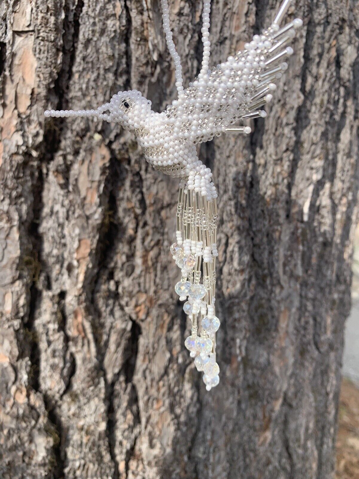 Handmade Guatemalan Beaded Hummingbird Ornament Gift Decoration Sun Catcher