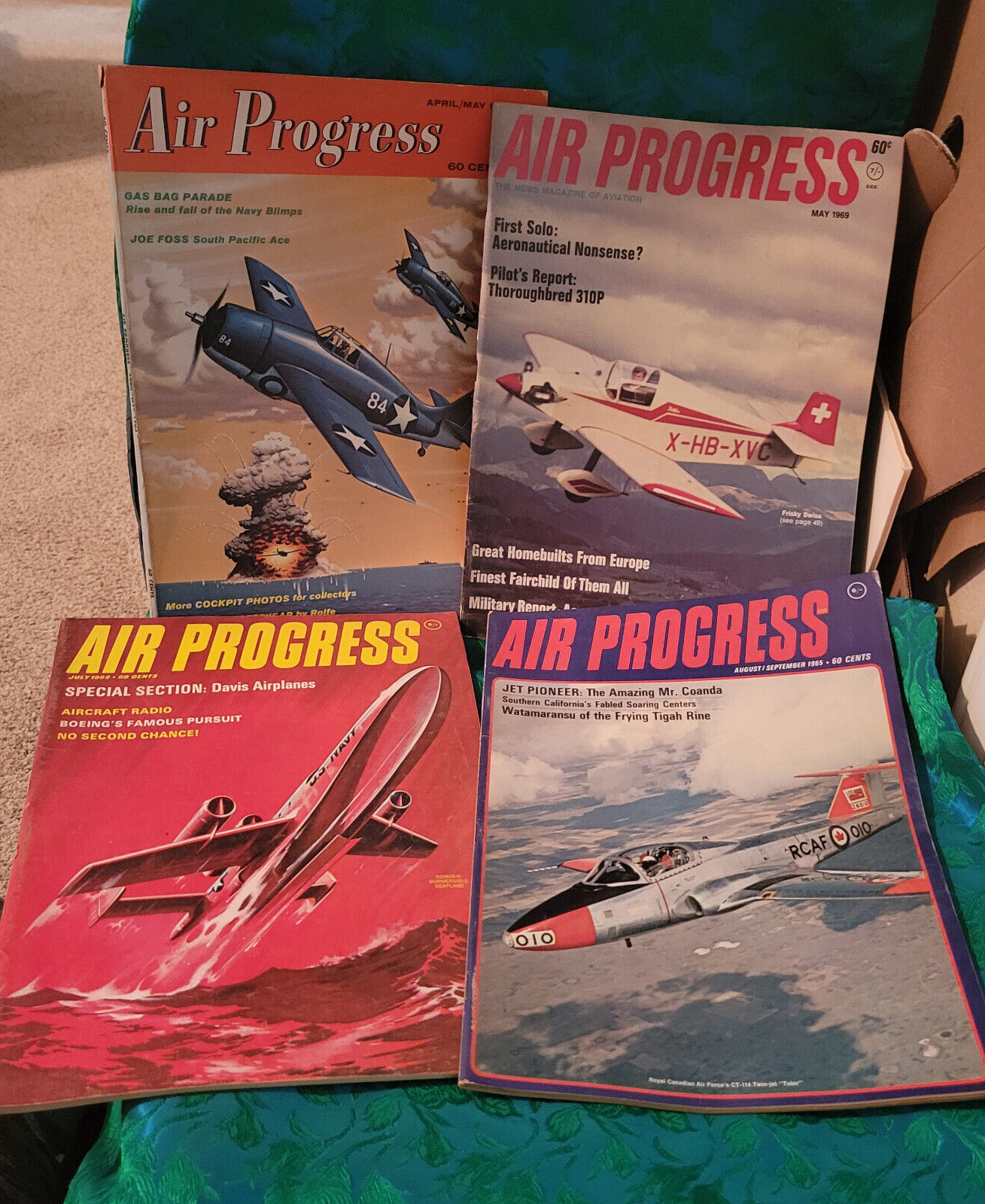 4 Air Progress Magazines 1965 Excellent Condition  Vintage Airplanes 
