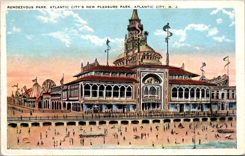 Postcard  Rendezvous Park Pleasure Park Atlantic City New Jersey NJ 1926    T158