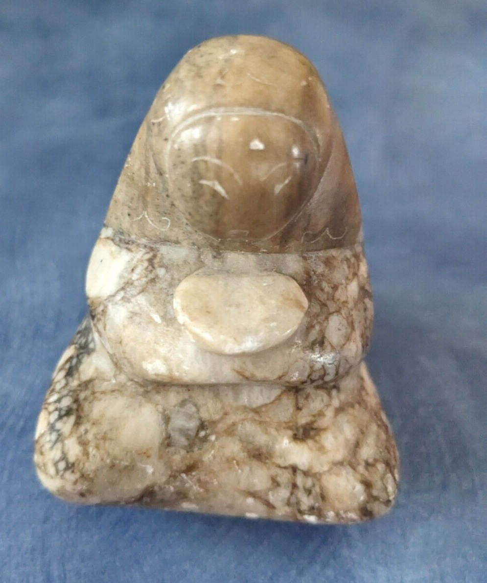 Carved Stone Eskimo Woman Figurine 