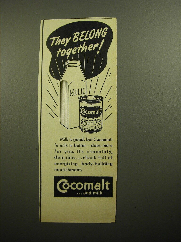 1950 Cocomalt Drink Ad - They belong together