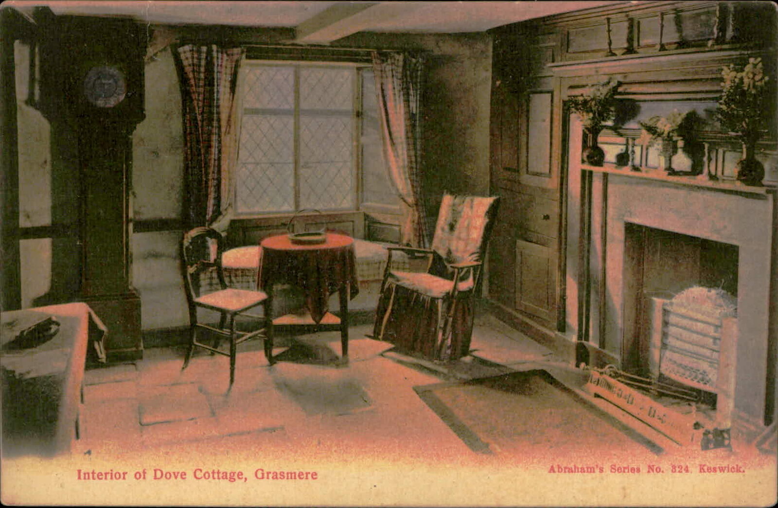 Postcard: Interior of Dove Cottage, Grasmere Abraham\'s Series No. 324.