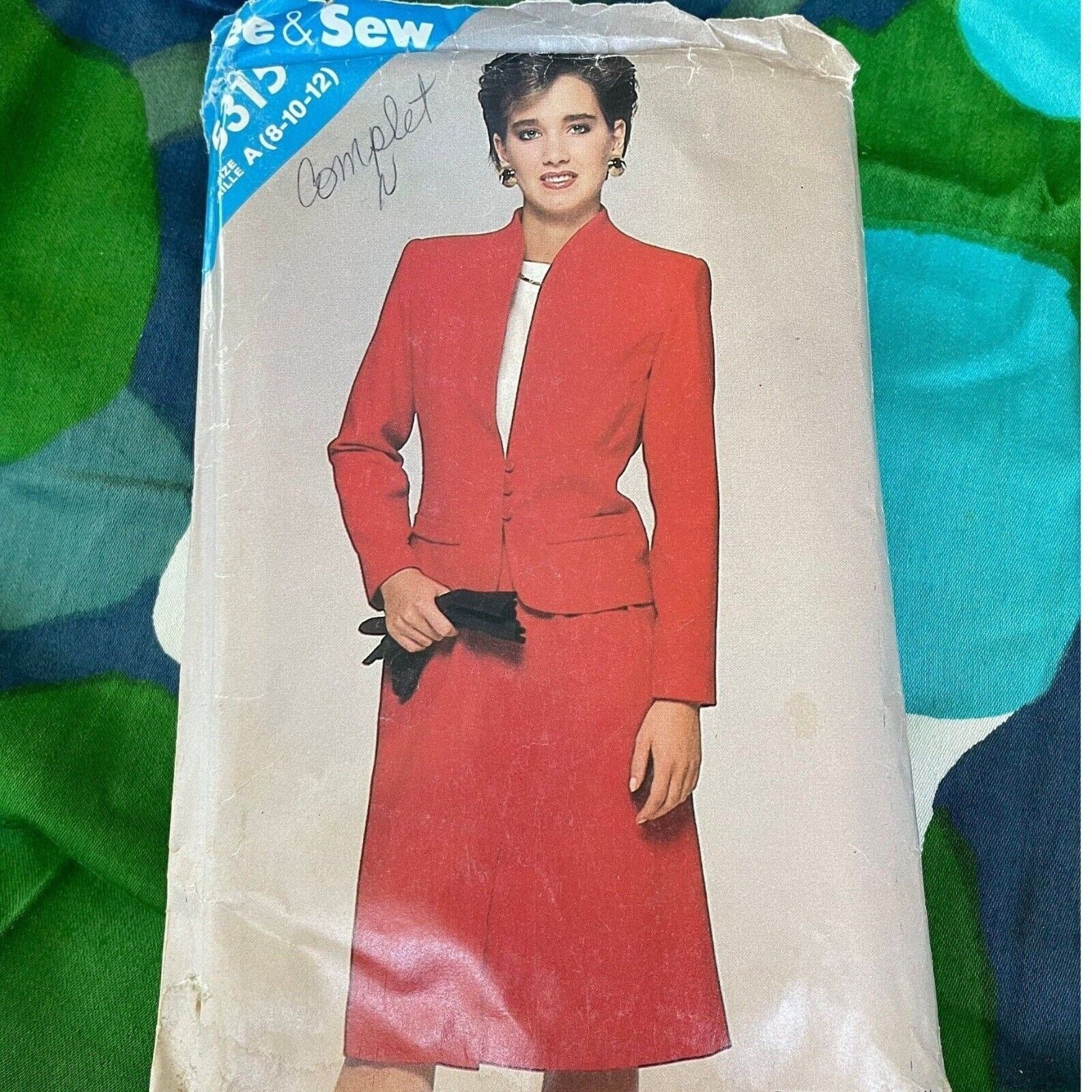 Vintage 1981 sewing pattern, Butterick See and Sew no 5315, dress & jacket