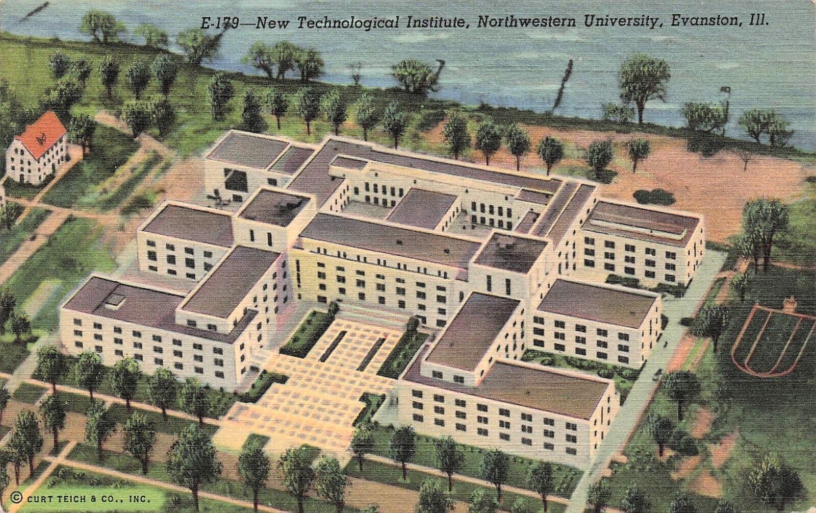 Evanston IL Illinois Northwestern University Campus 1930s Linen Vtg Postcard E52