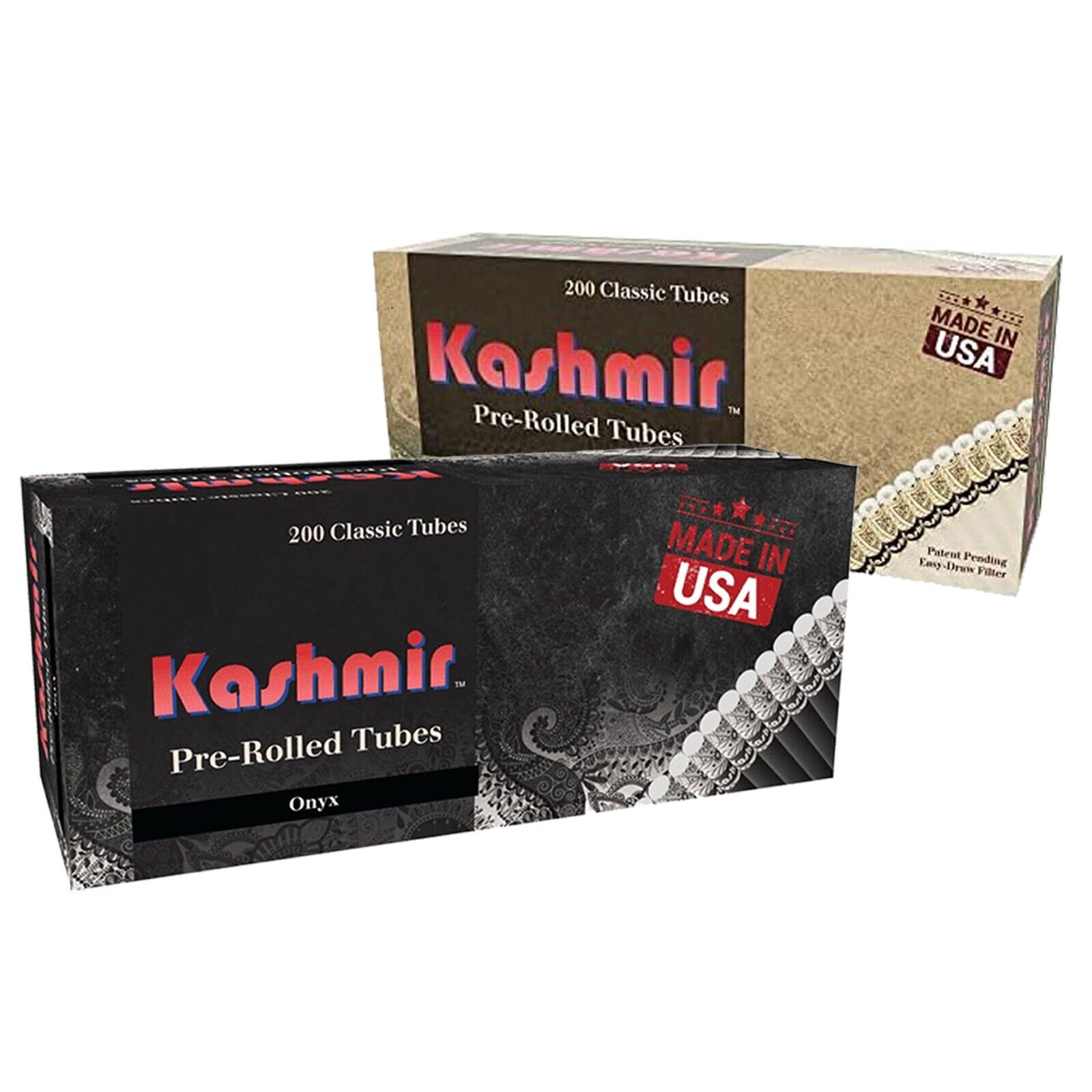 Cigarette Tubes Bundle Pack of 400 Organic & Onyx Pre-Rolled Tubes by Kashmir