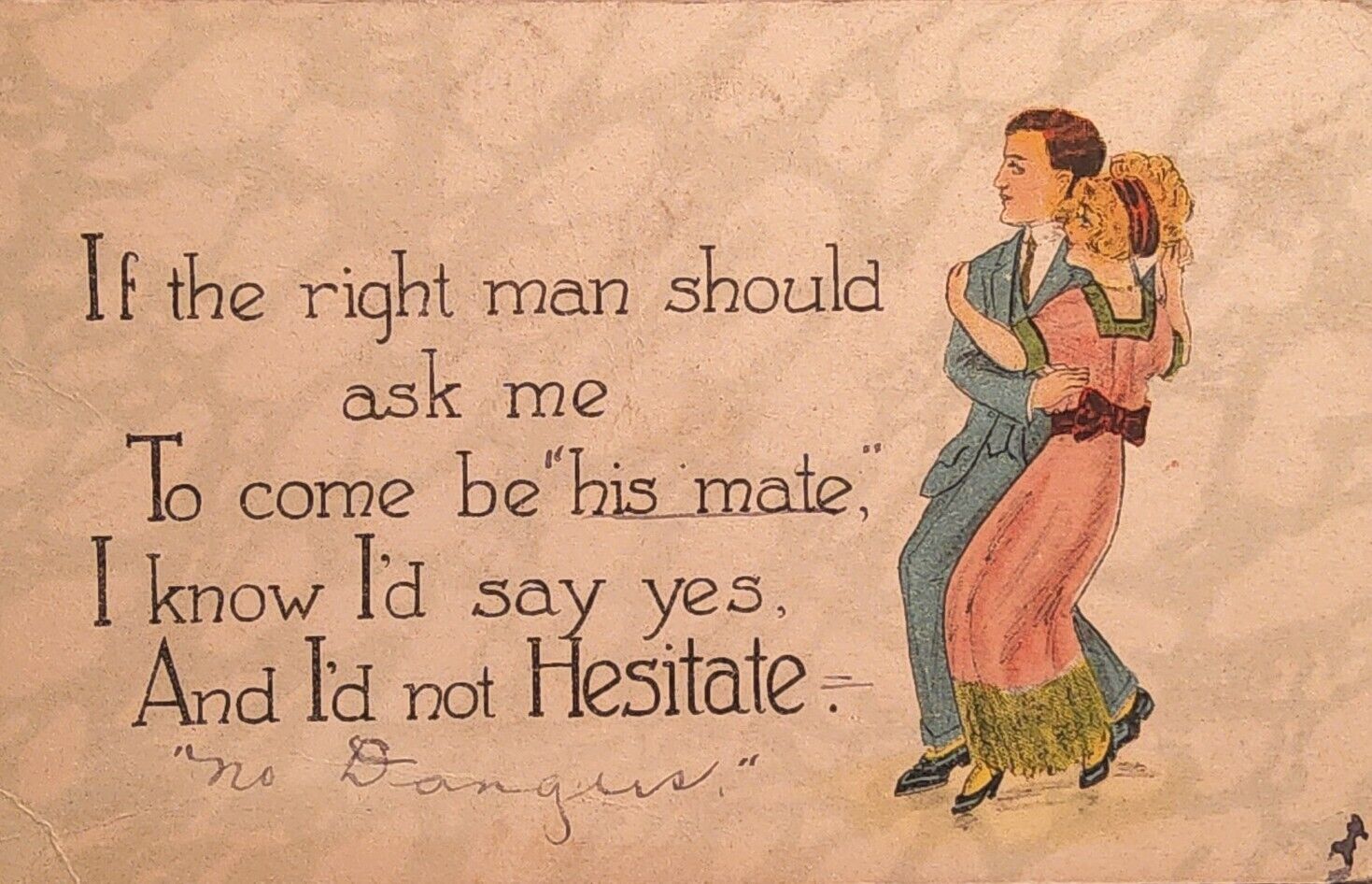 1916 Romance Postcard Called \