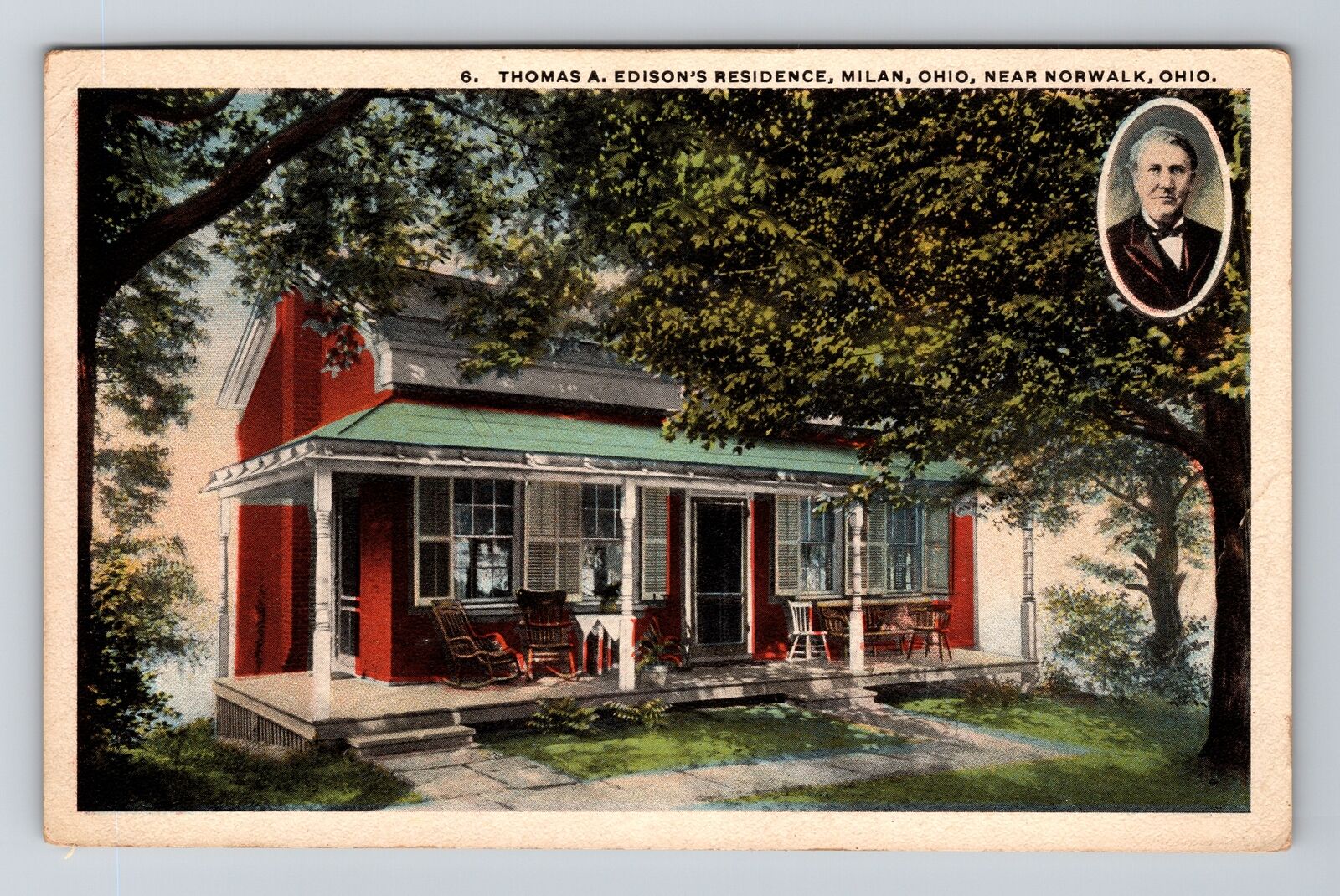 Milan OH-Ohio, Thomas A. Edison\'s Residence, Vintage Postcard