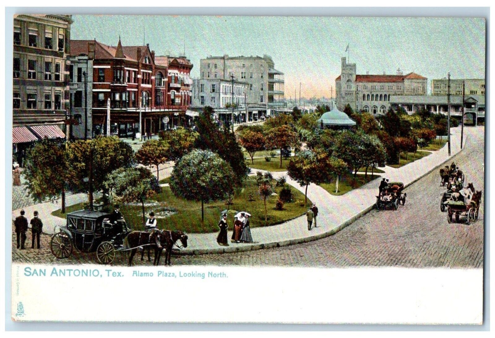 c1905 Alamo Plaza Looking North San Antonio Texas TX Tuck Art Postcard