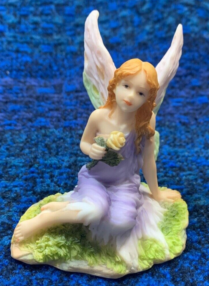 Summit Collection Fairy with Butterfly Wings &Yellow Rose  2001 Veronese Signed