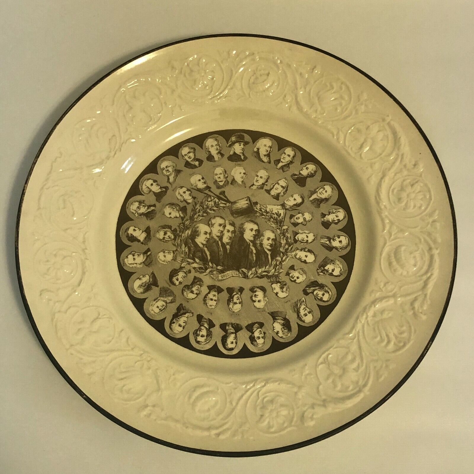Wedgwood Patrician Cabinet Plate The Committee of Five RARE