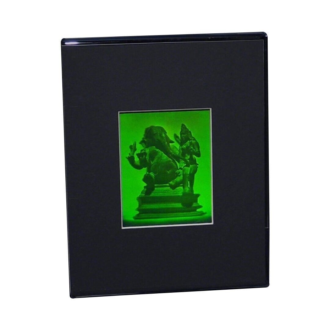 3D GANESHA Hologram Picture DESK STAND, Collectible Photopolymer Type Film