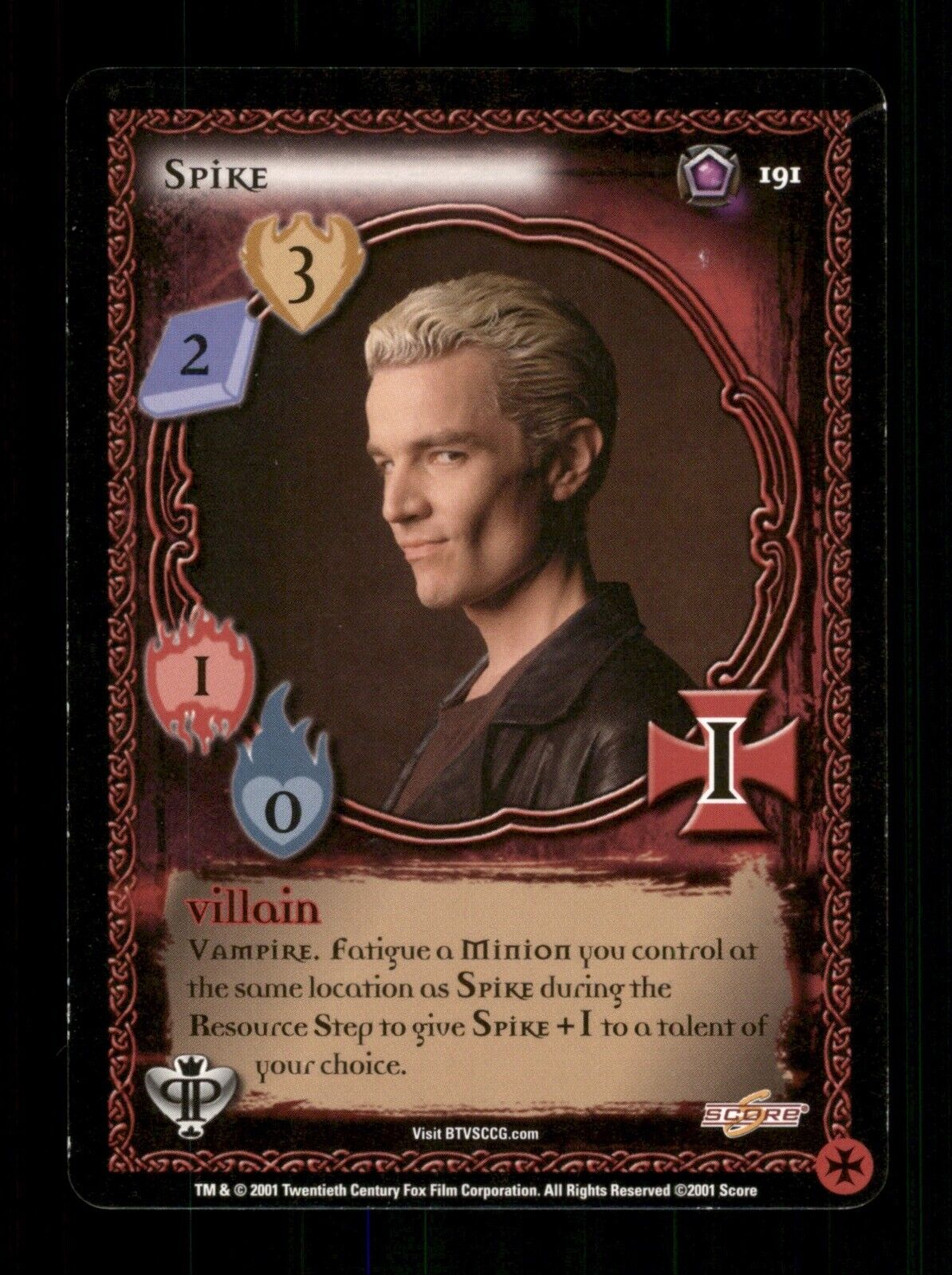 191 Spike Score Buffy The Vampire Slayer 2001 Trading Card TCG CCG