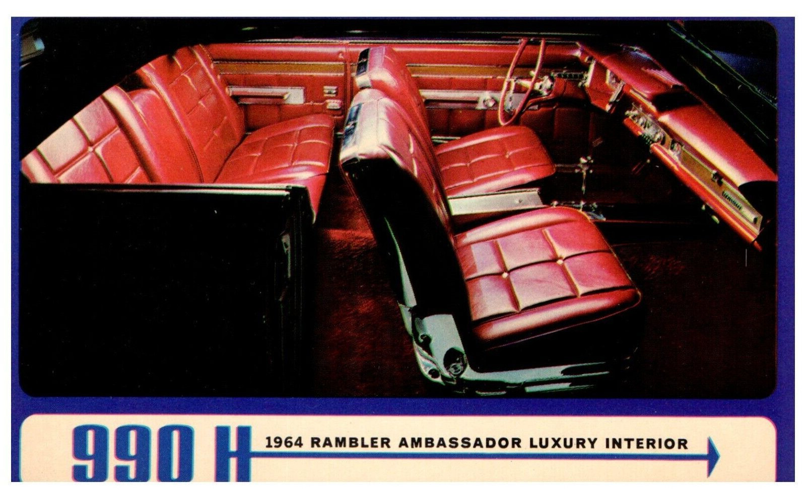 1964 Rambler Ambassador Luxury Interior Driving Transportation Vtg Postcard