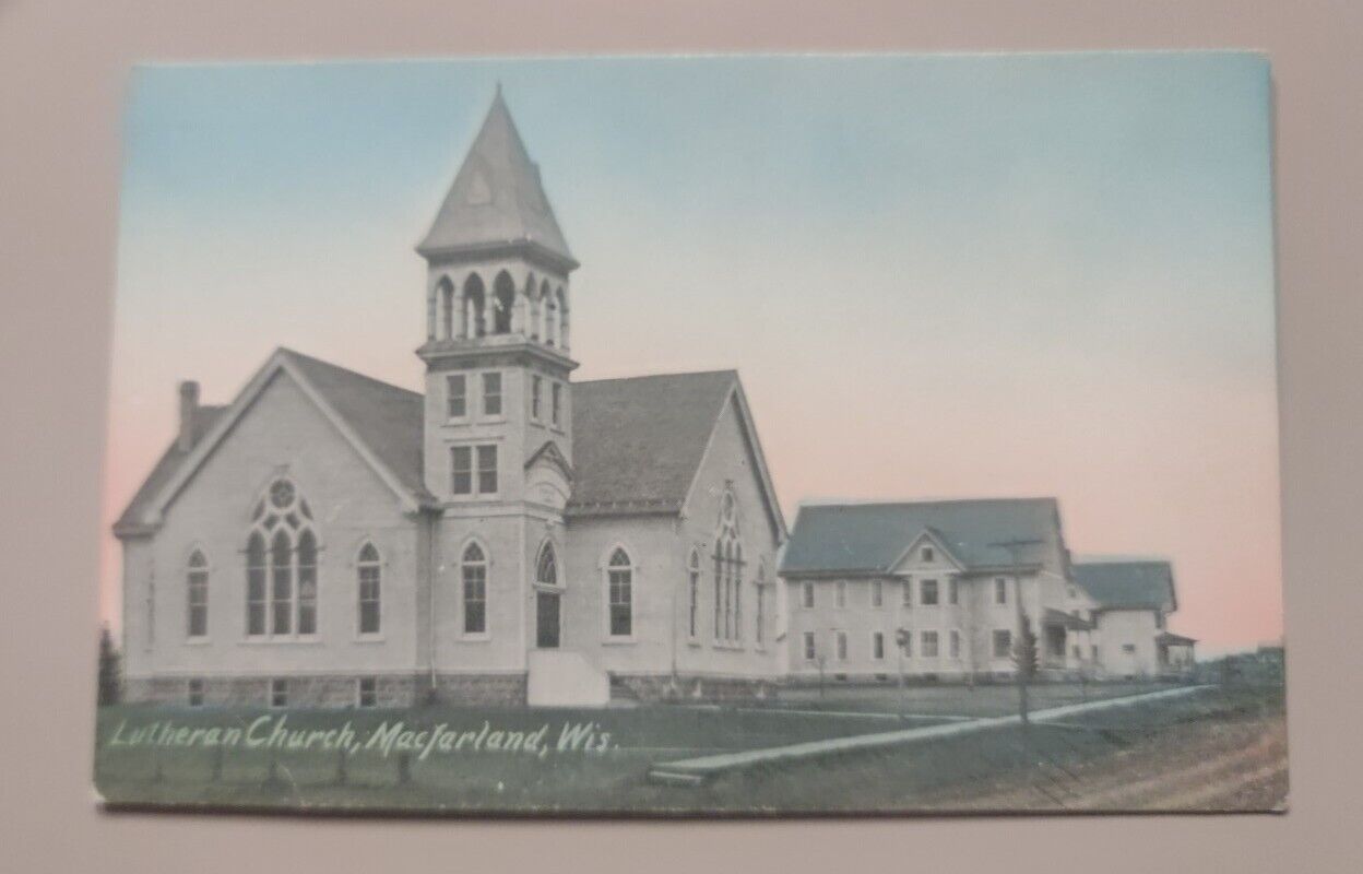 Lutheran Church McFarland, Wis. Real Photo Postcard