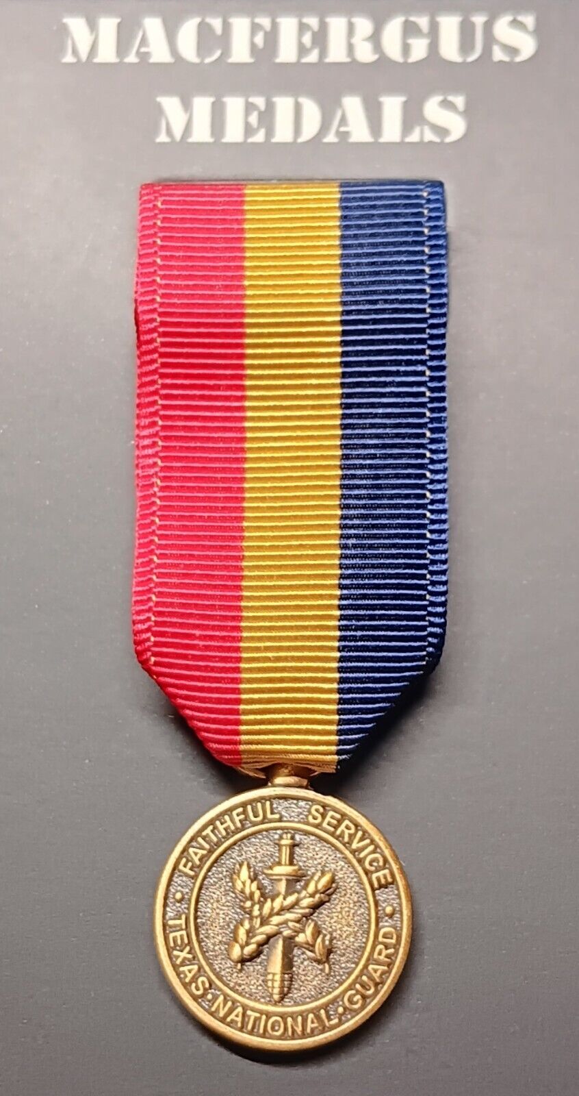 Texas National Guard Miniature Texas Faithful Service Medal Mini -New