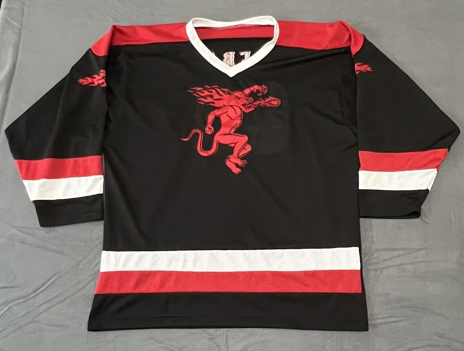 Fireball Whisky Red Dragon Hockey Jersey Stitched Lettering #66 Size Medium
