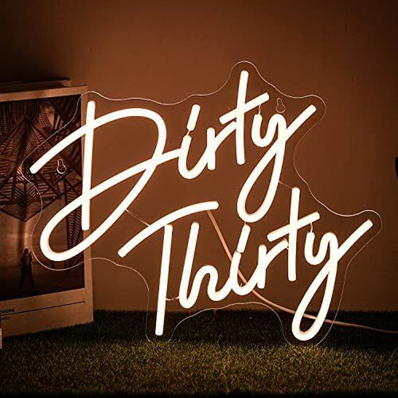 Dirty Thirty Neon Sign 30Th Birthday Party Neon Signs Dimmable A-Warm Dirty