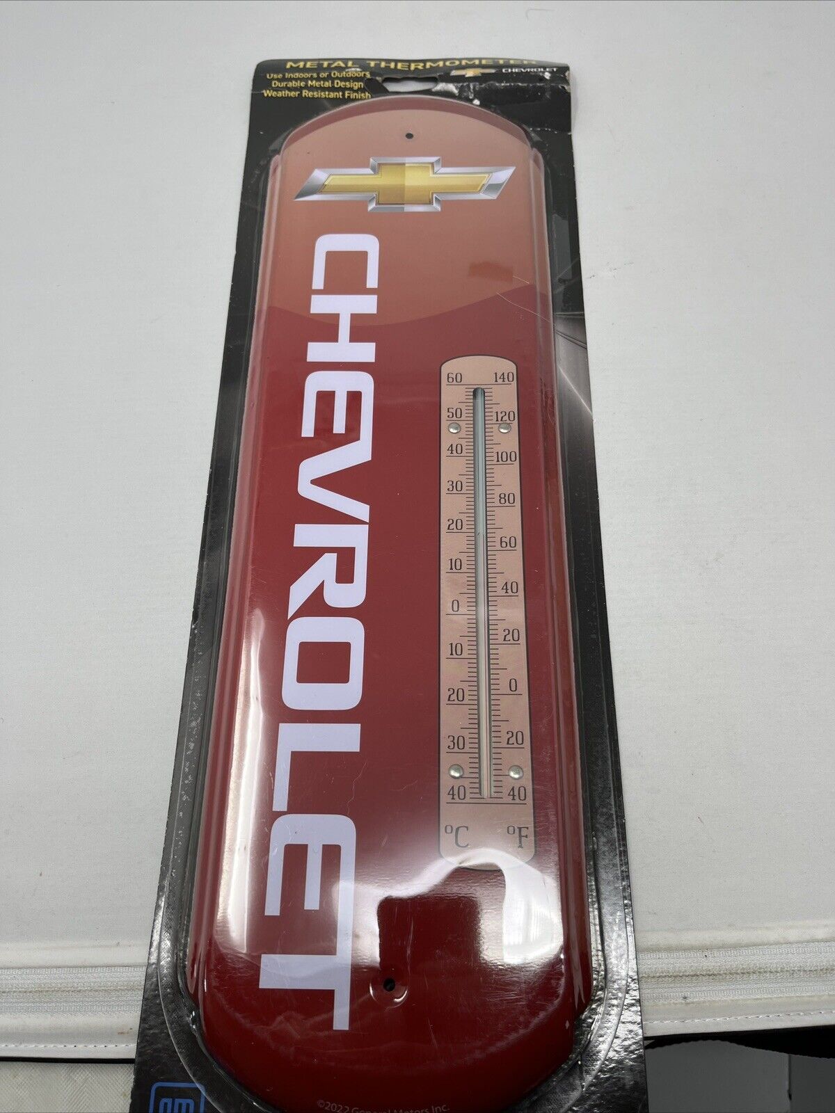 Chevrolet Chevy Red Metal Thermometer Mancave Garage 16\