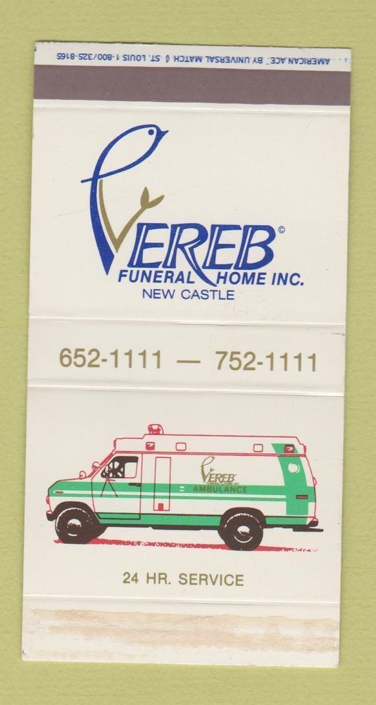 Matchbox - Vereb Funeral Home New Castle PA ambulance