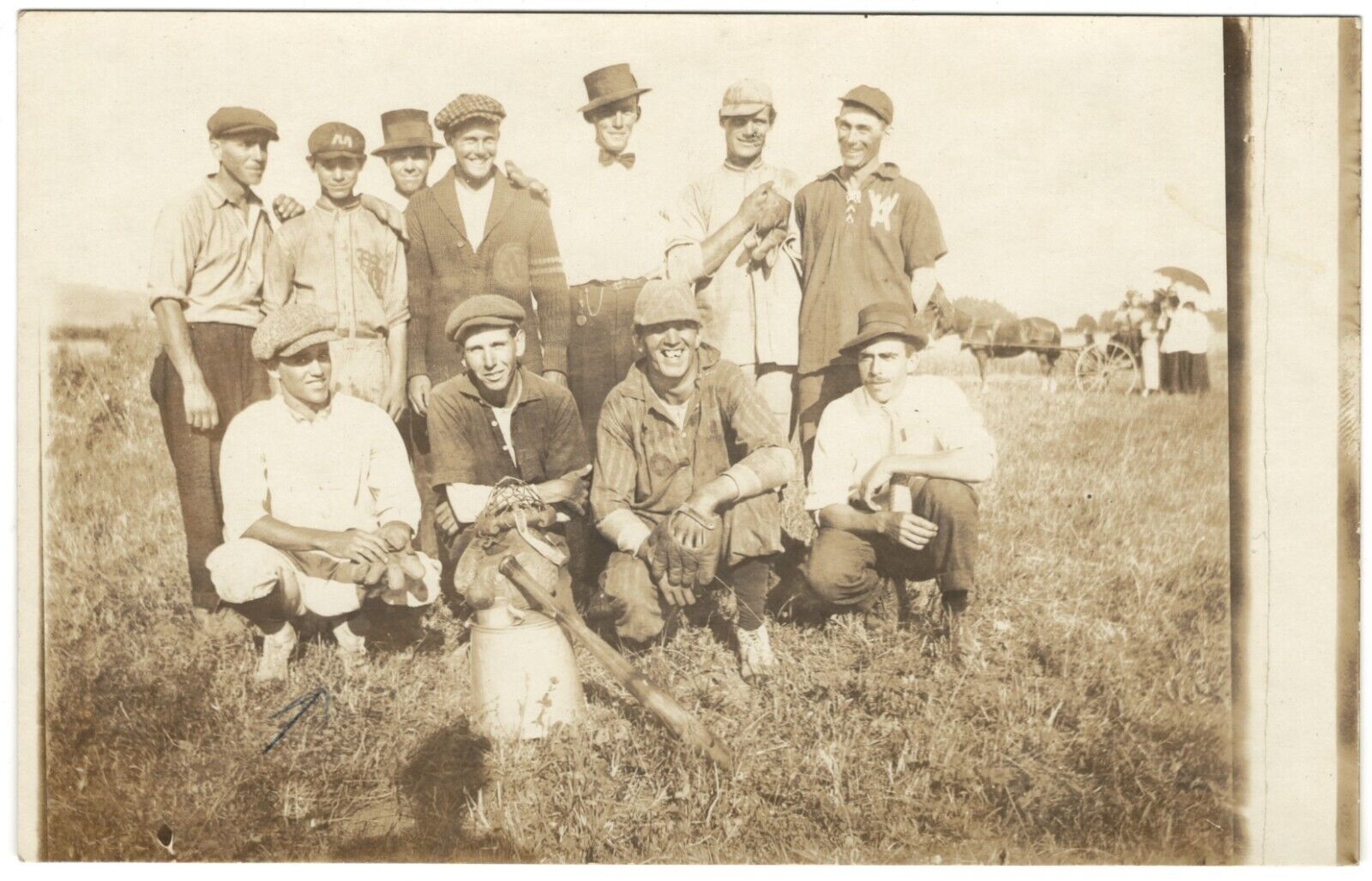 Ragtag Baseball Team 1904-1918 Real Photo Postcard RPPC One Name on Back - AZO