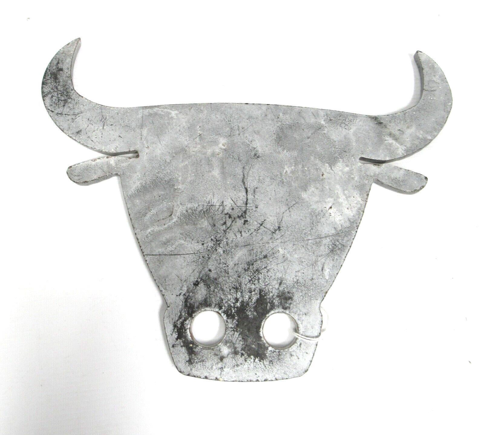 Hand Made Metal Hot Plate RUSTIC Bull Horns Steel Heavy Sculpture Chicago Bulls