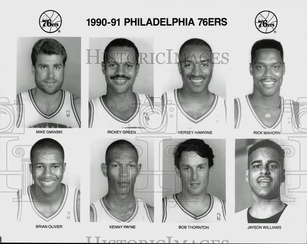 1990 Press Photo Philadelphia 76ers basketball team head shots - srs00842