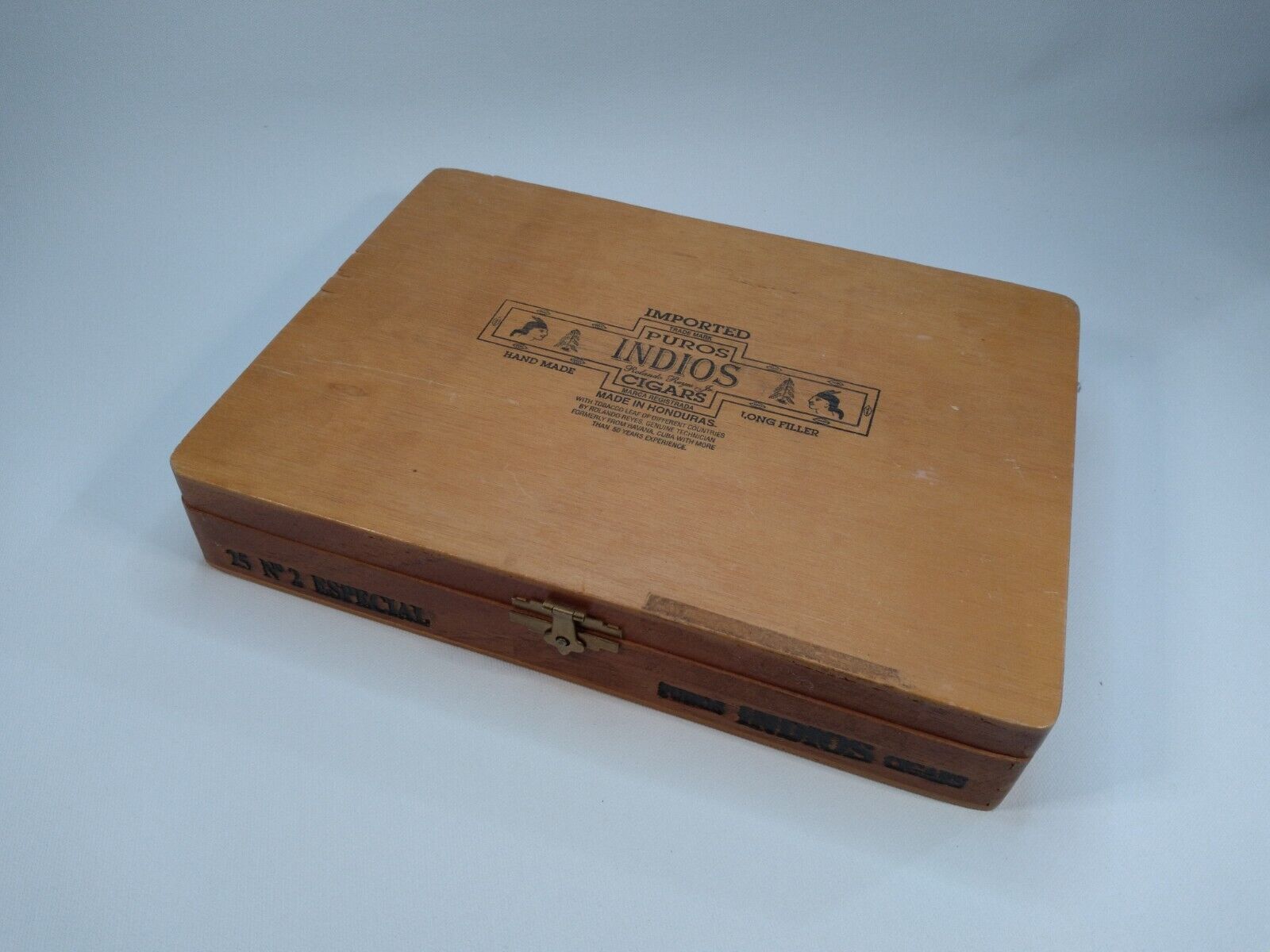 Vintage Puros Indios Wood Cigar Box
