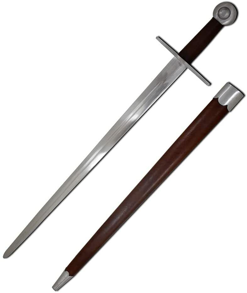 Medieval Warrior Full Tang Tempered Steel Knights Gothic Medieval Sword w/Scabb