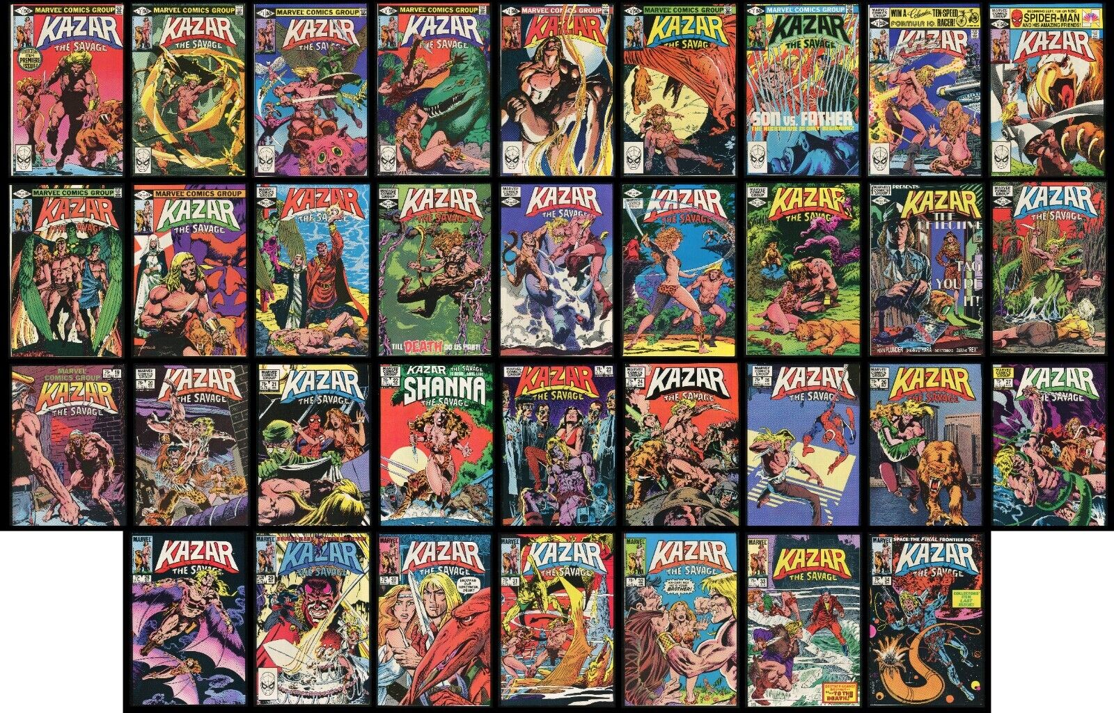 Ka-Zar The Savage Complete Comic Set 1-34 Lot Marvel 1981-1984 Spider-Man Kraven