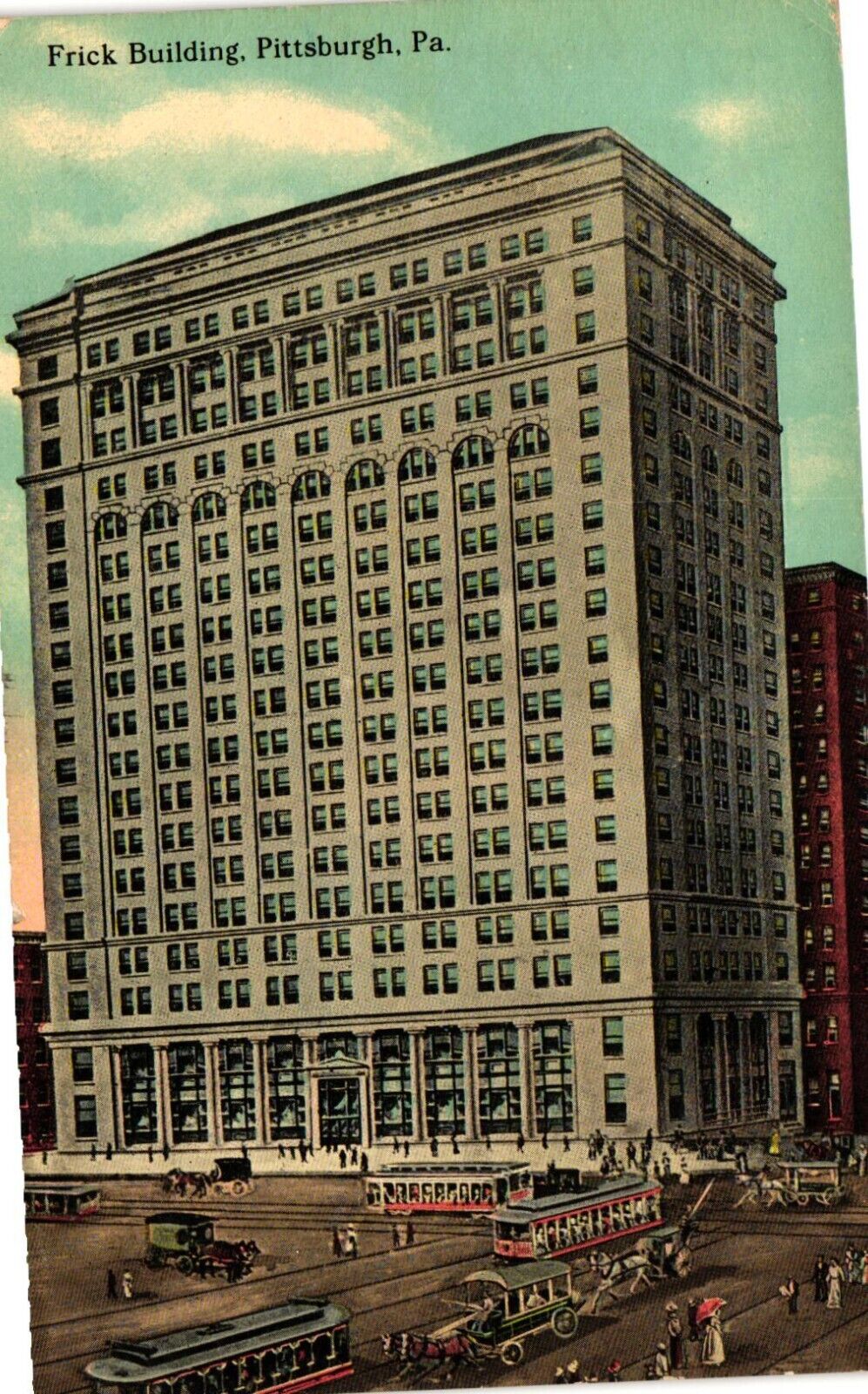 Vintage Postcard- A23459. Fricke building, Pittsburgh PA. Posted 1912