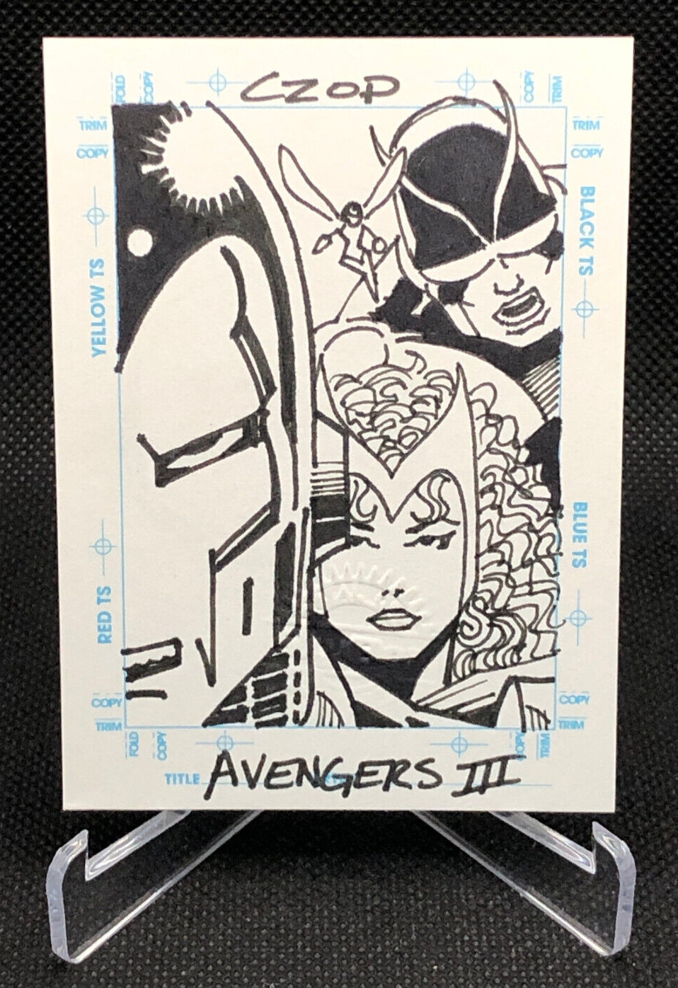 1998 Marvel The Silver Age Sketchagraph Sketch Card John Czop Avengers III