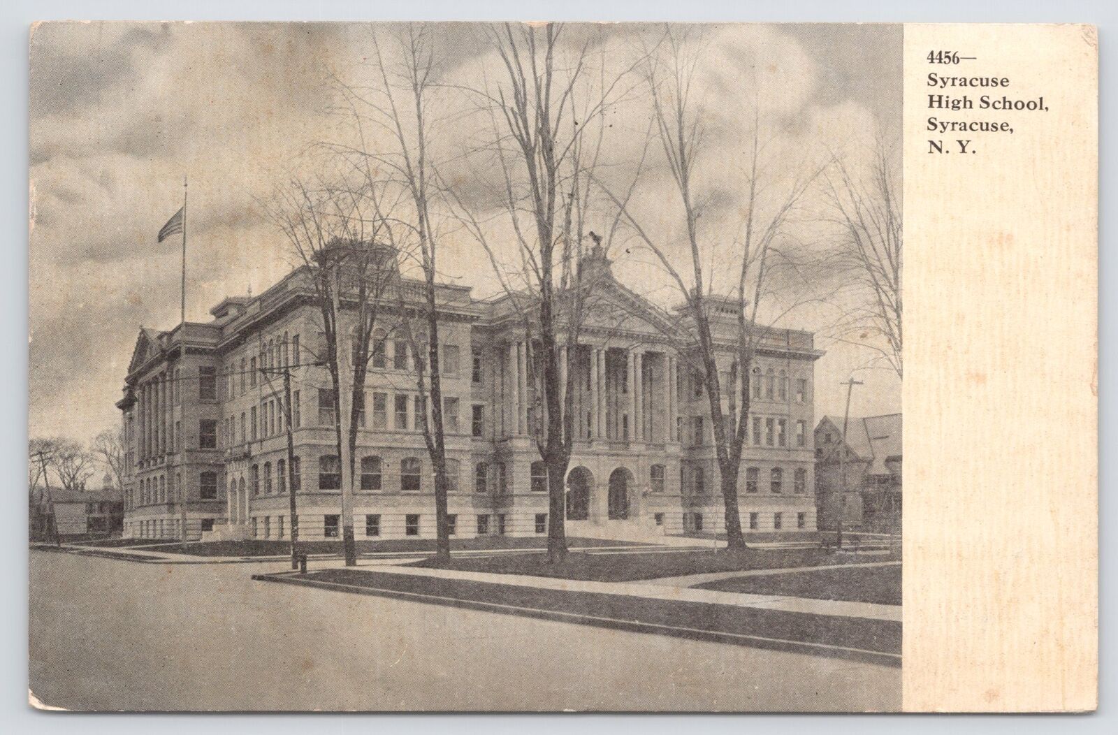Syracuse New York~Syracuse High School Building~c1910 B&W Postcard