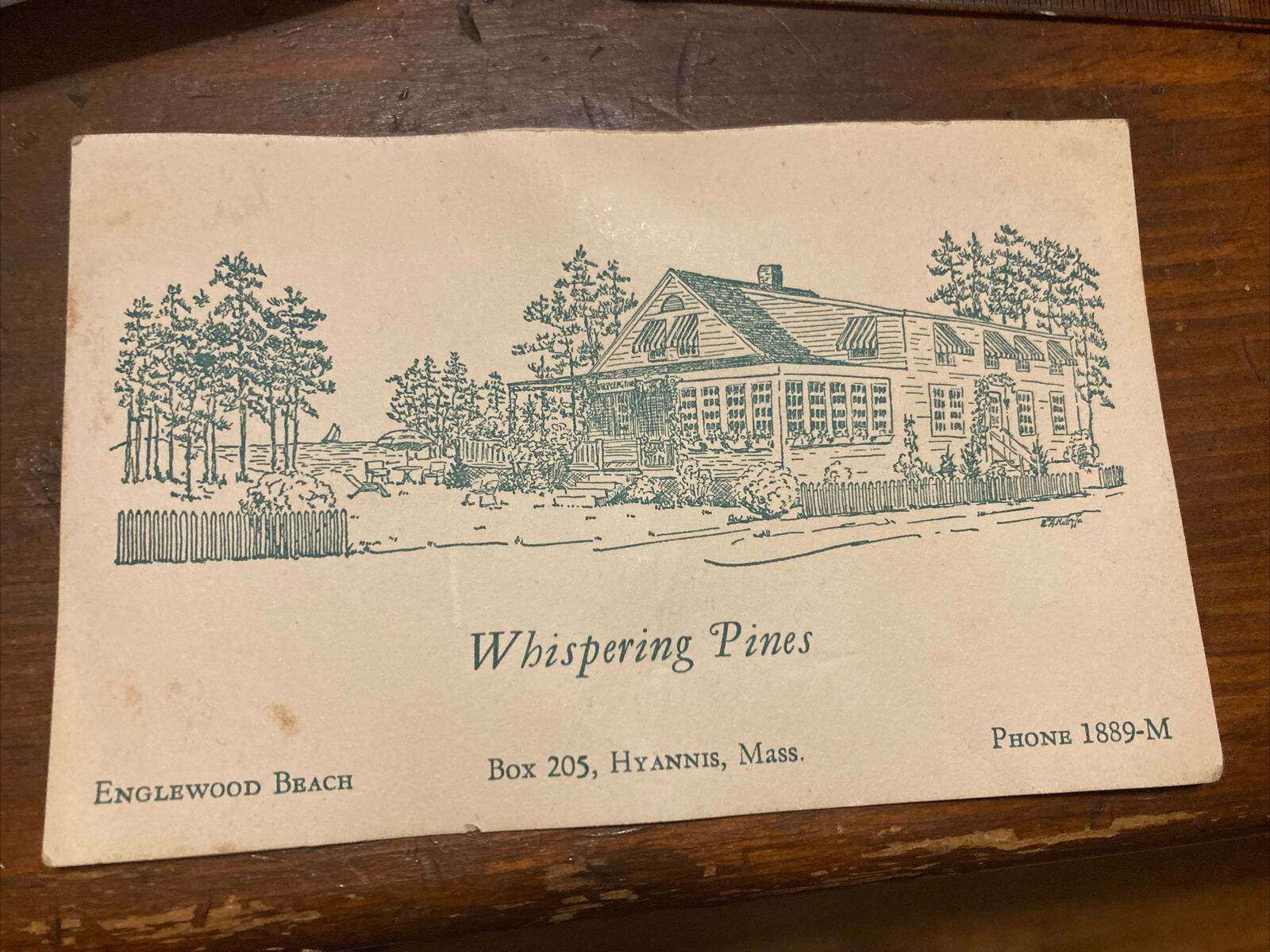 c1950s Whispering Pines Village Hyannis Cape Cod Massachusetts MA Postcard